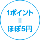 1ポイント=ほぼ5円