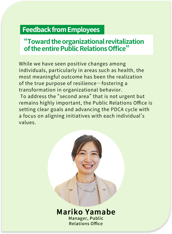 Toward the organizational revitalization of the entire Public Relations Office