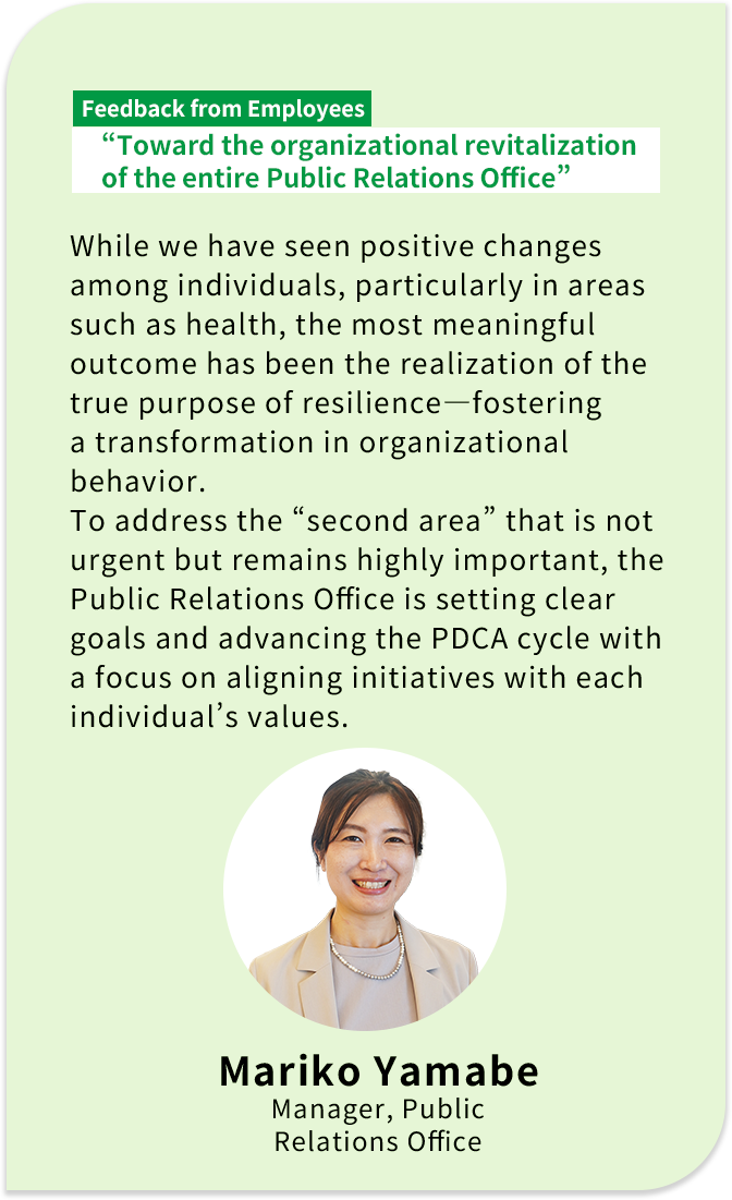 Toward the organizational revitalization of the entire Public Relations Office