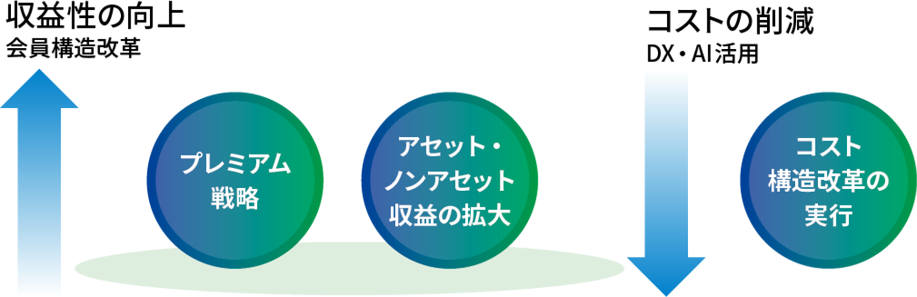 プレミアム戦略の加速と構造改革によるコスト削減